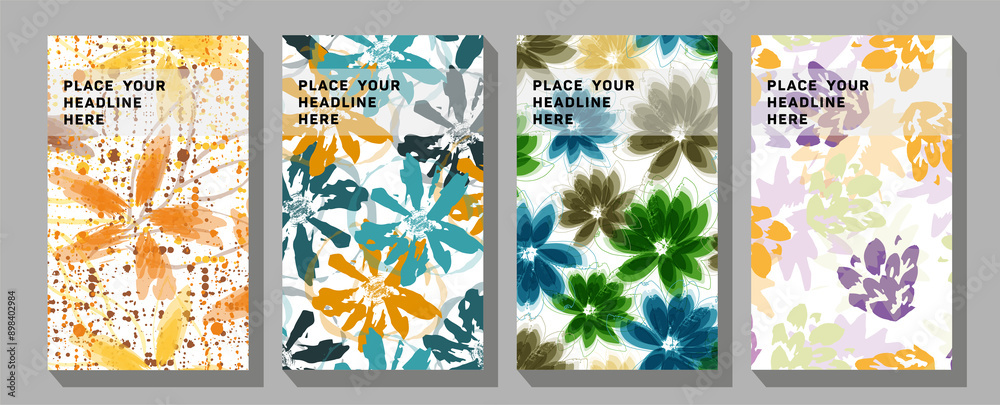 Abstract floral sale banners, spring and summer discounts cards, tropical flowers brochure. Set of vector illustrations. Engraving, pencil style. Abstract floral sale banners, spring and summer discounts cards, tropical flowers brochure. Set of vector illustrations. Engraving, pencil style.