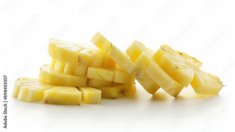 Fresh pineapple slice closeup view Fresh pineapple slice closeup view