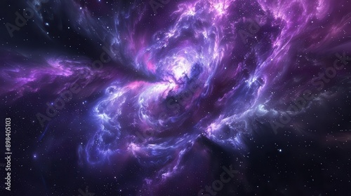 cosmic vista with swirling nebulae in rich purples and indigos distant galaxies and glittering stars create depth hyperrealistic textures and vivid celestial formations