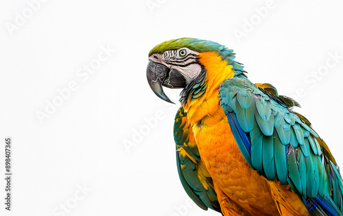 Vibrant macaw feathers