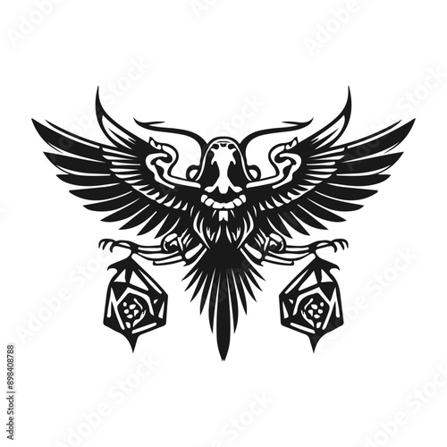 black tattoo design, wing