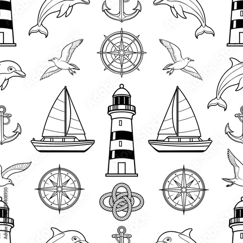 Sea Adventures Linear Seamless Background