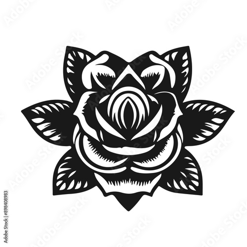 black tattoo design, rose