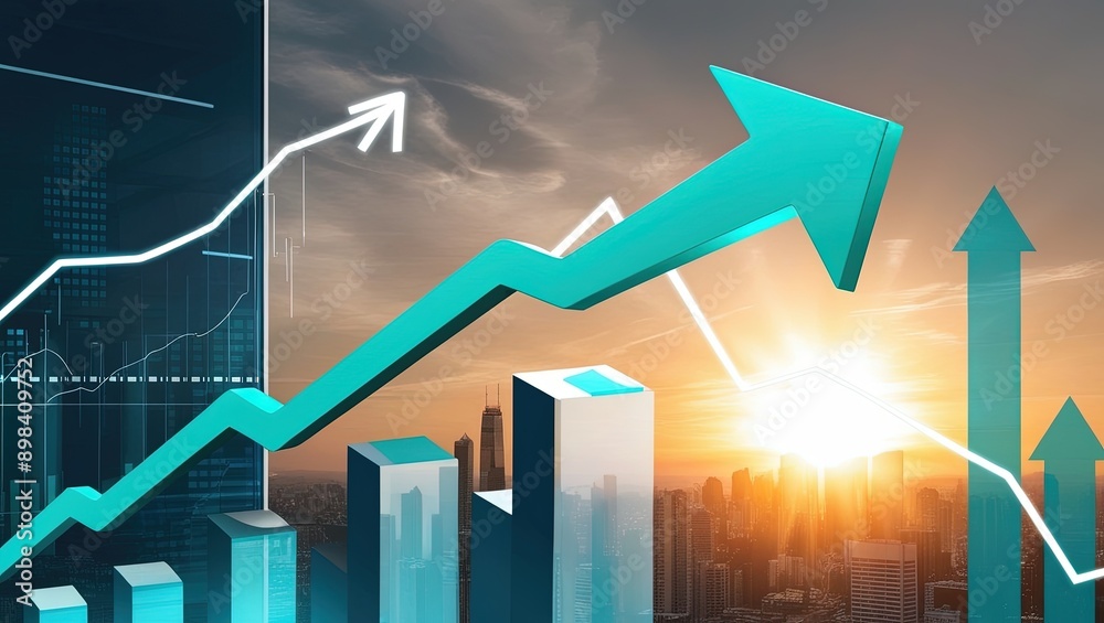 Fototapeta premium business graph with arrow