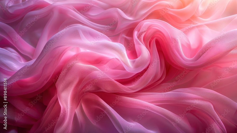ethereal pink fabric swirling in midair graceful folds and curves create abstract shapes soft lighting enhances delicate texture and dreamy atmosphere ethereal pink fabric swirling in midair graceful folds and curves create abstract shapes soft lighting enhances delicate texture and dreamy atmosphere