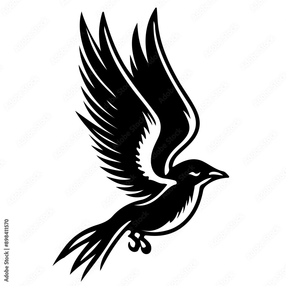 Obraz premium black tattoo design bird 