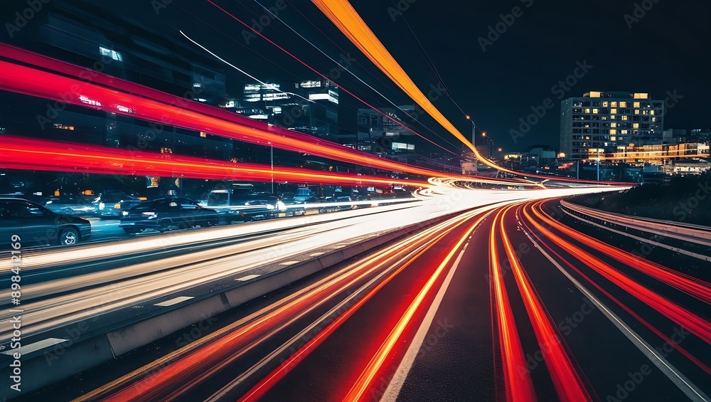 Light Trails from Moving Vehicles on a Busy Night Road
Light Trails from Moving Vehicles on a Busy Night Road