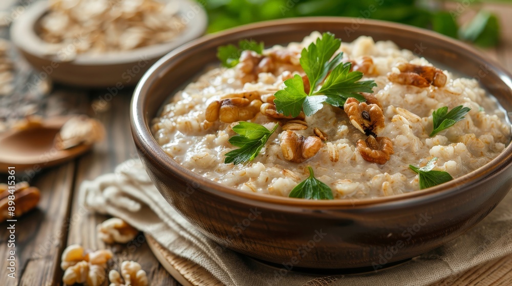 A warm bowl of oatmeal on a cold morning A warm bowl of oatmeal on a cold morning