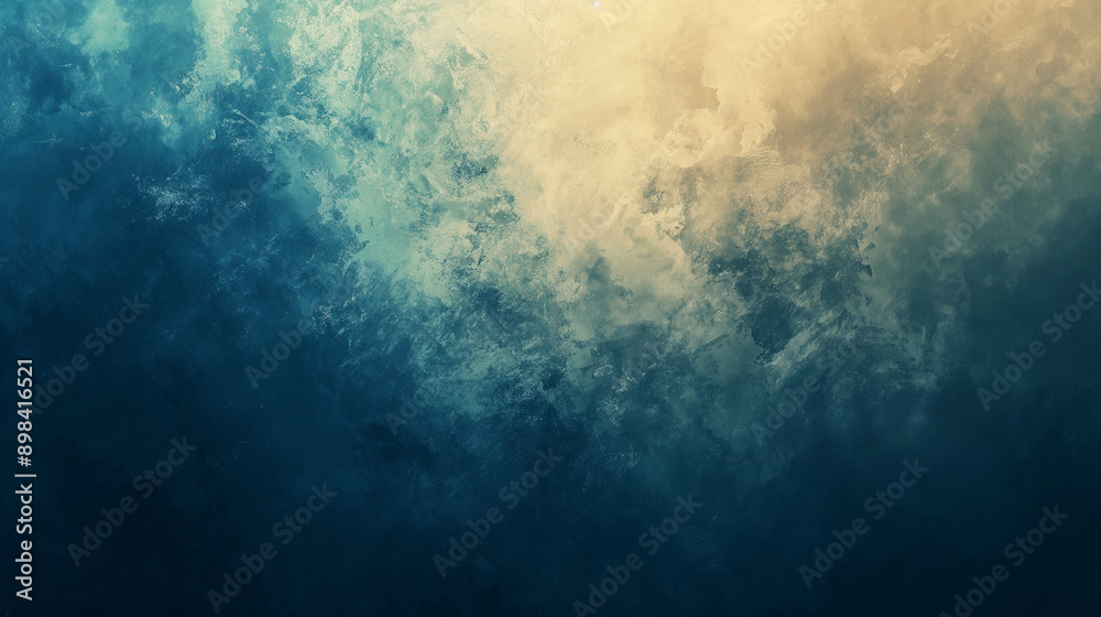 Fototapeta premium Dark blue beige grainy gradient background, noise texture effect banner header poster design