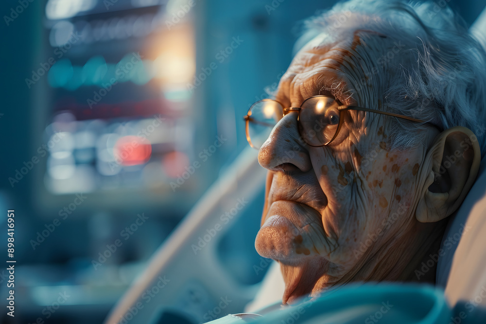 an elderly with glasses and a blue shirt an elderly with glasses and a blue shirt
