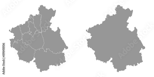 Altai Republic map, administrative division of Russia. Vector illustration.