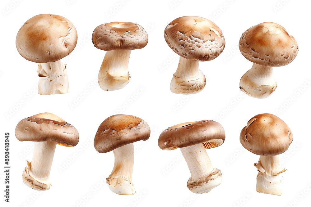 Mushroom isolated with transparent background, realistic ingredient food stock photo on transparent background Mushroom isolated with transparent background, realistic ingredient food stock photo on transparent background