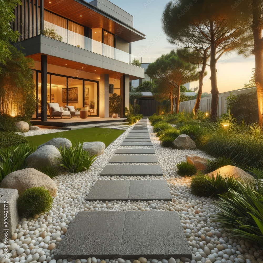 Obraz premium modern house with garden