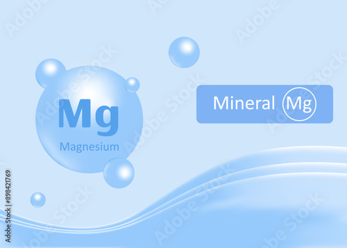 Mineral magnesium in the form of a drop on an abstract background Poster for pharmacy, pharmacies and other vector illustration on medical themes
