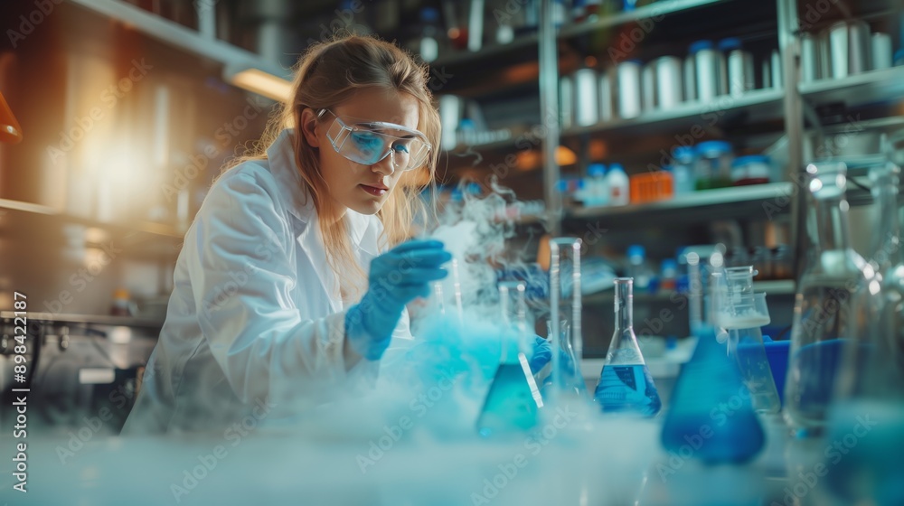 Lab researcher at work. Science education