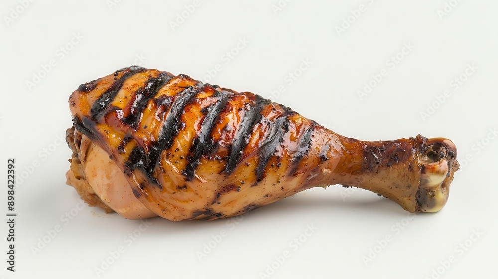 mouthwatering closeup of a perfectly grilled chicken leg goldenbrown skin with char marks juices glistening placed on a clean white background for maximum impact mouthwatering closeup of a perfectly grilled chicken leg goldenbrown skin with char marks juices glistening placed on a clean white background for maximum impact