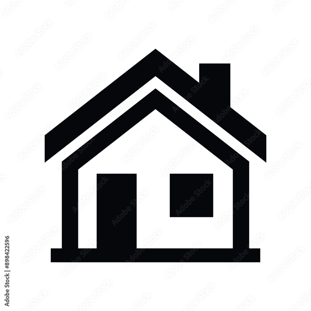 Black and white simple house icon illustration Black and white simple house icon illustration