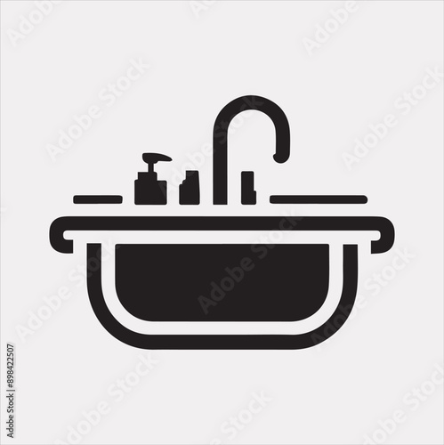 sink silhouette vector on a white background