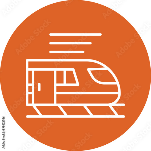 HighSpeed Train line circle icon