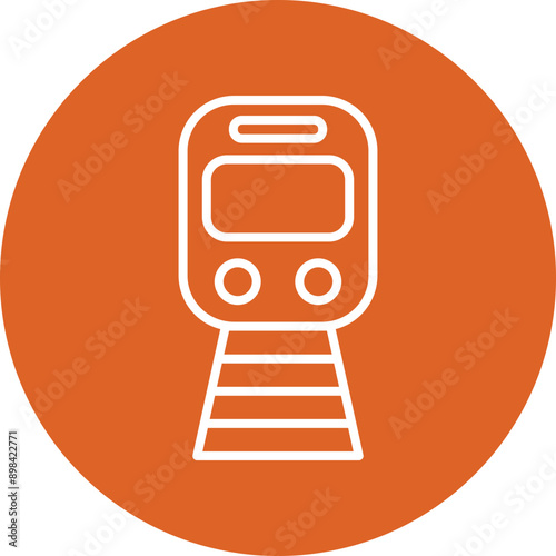 Metro Train line circle icon