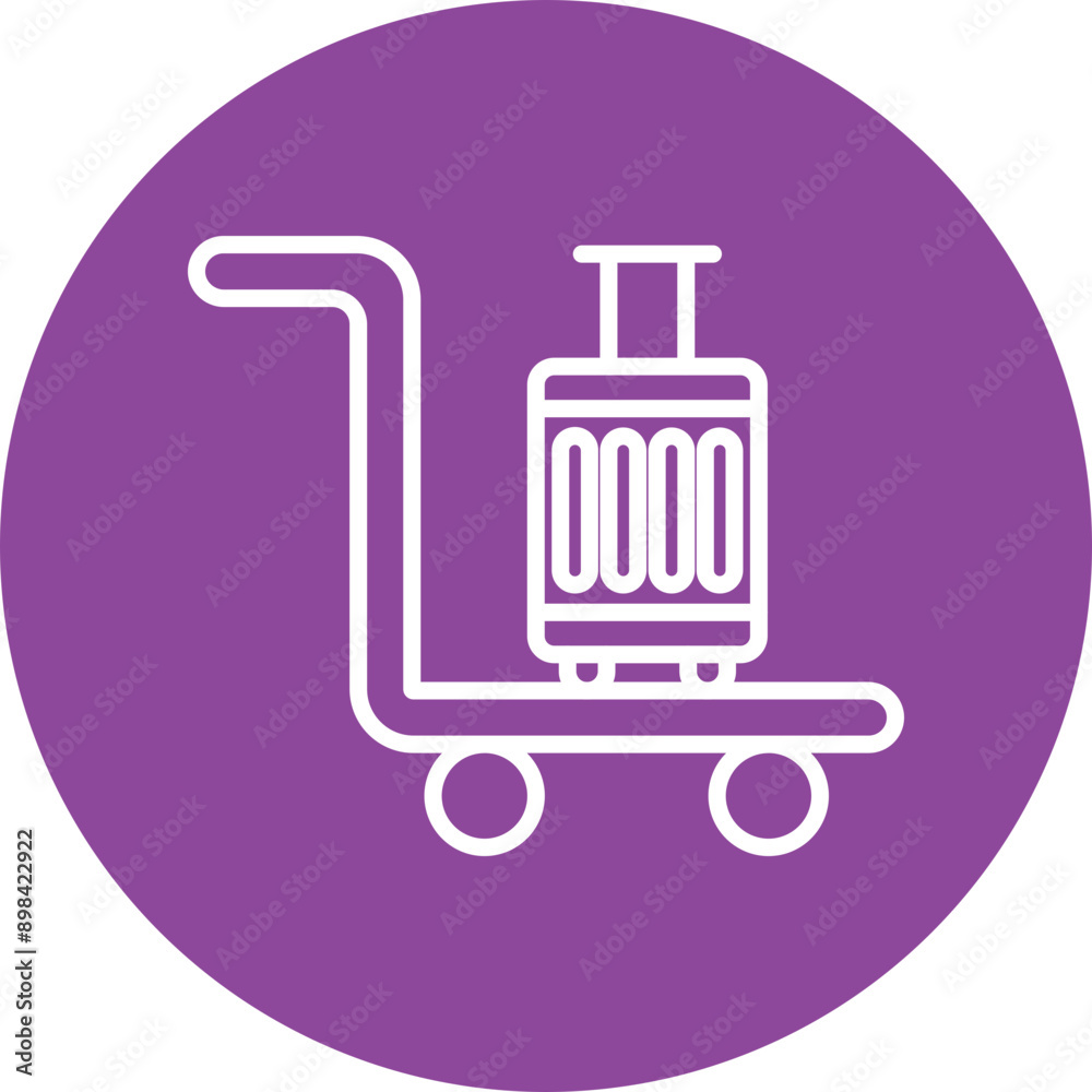 Luggage Cart line circle icon Luggage Cart line circle icon