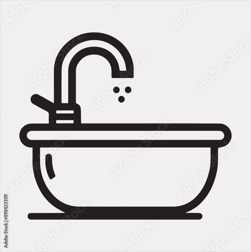 sink silhouette vector on a white background