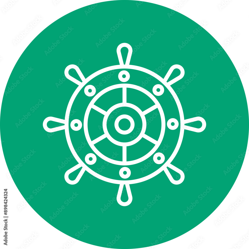 Ship Wheel line circle icon Ship Wheel line circle icon