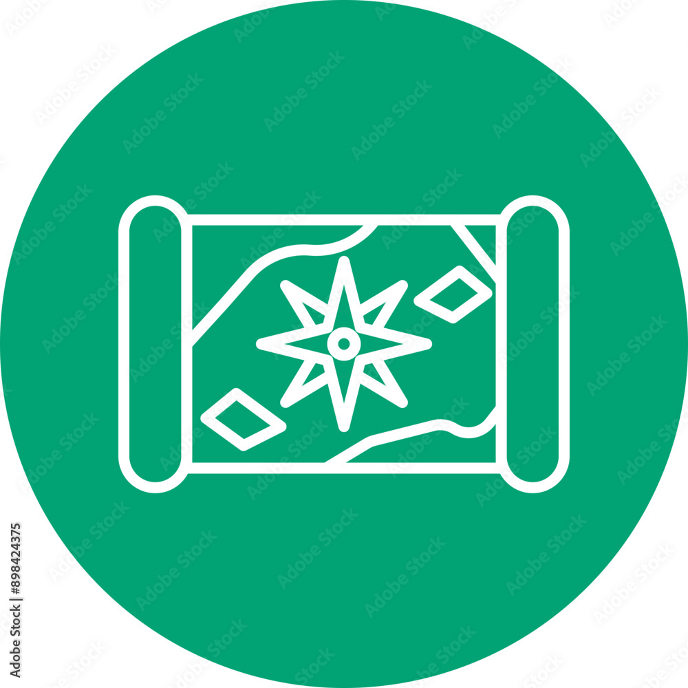 Nautical Chart line circle icon Nautical Chart line circle icon