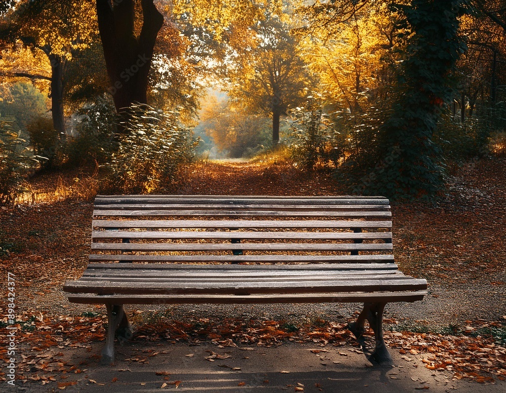 verlassene Sitzbank im Park im Herbst verlassene Sitzbank im Park im Herbst