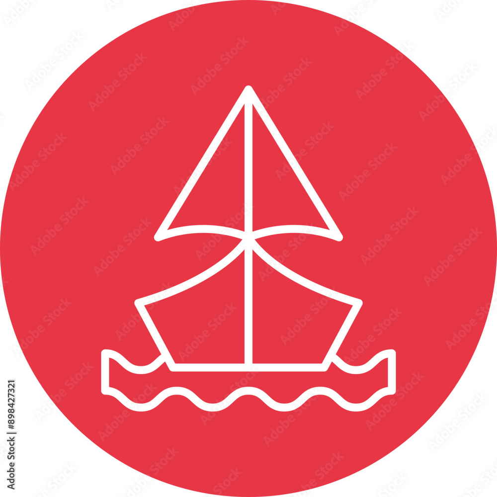 Pirate Sails line circle icon Pirate Sails line circle icon