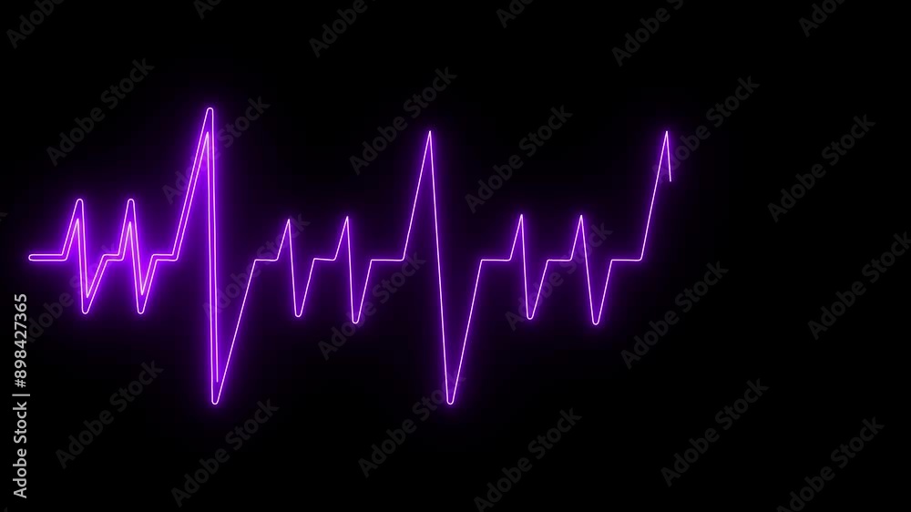 Heartbeat icon animation on neon glowing color. Heartbeat icon animation on neon glowing color.