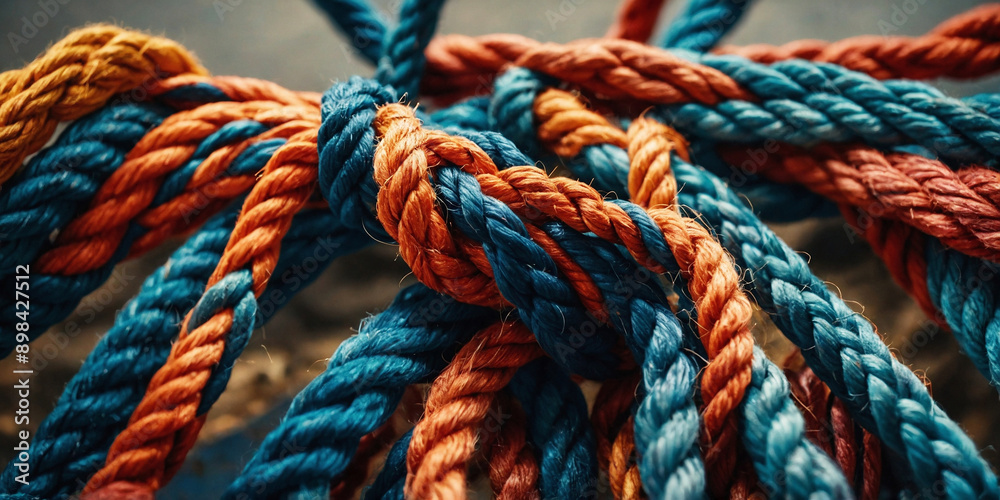 Close-up of colorful intertwined ropes with intricate textures and vibrant colors
Close-up of colorful intertwined ropes with intricate textures and vibrant colors