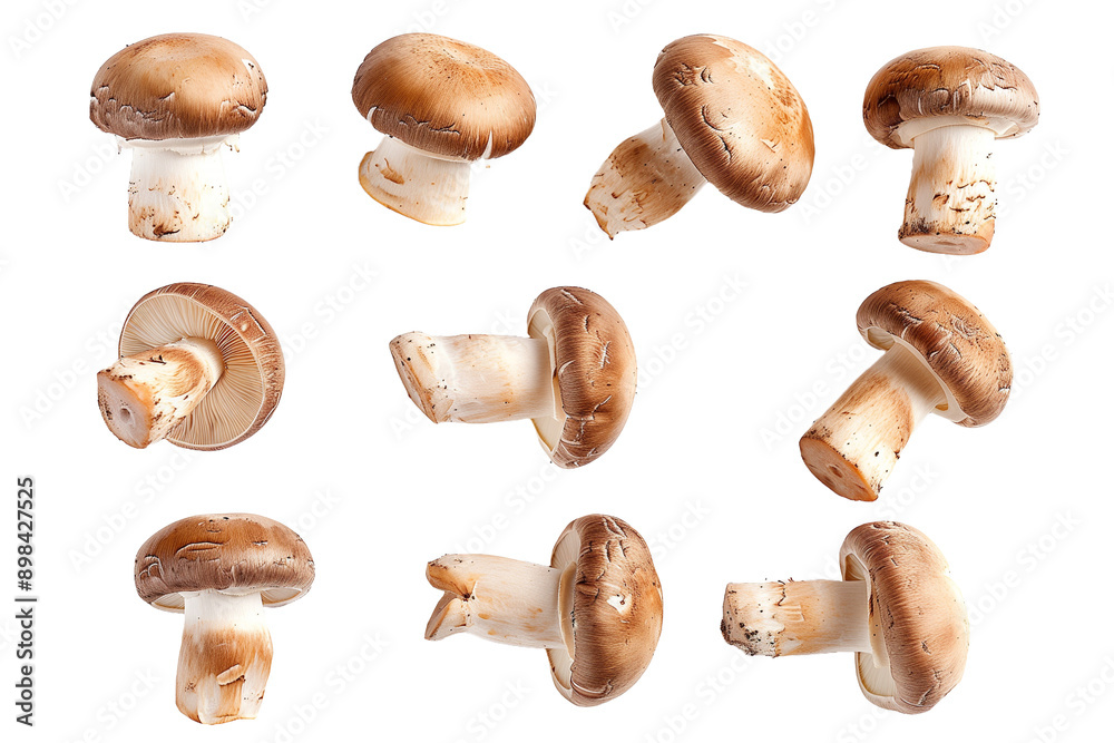Mushroom isolated with transparent background, realistic ingredient food stock photo on transparent background Mushroom isolated with transparent background, realistic ingredient food stock photo on transparent background