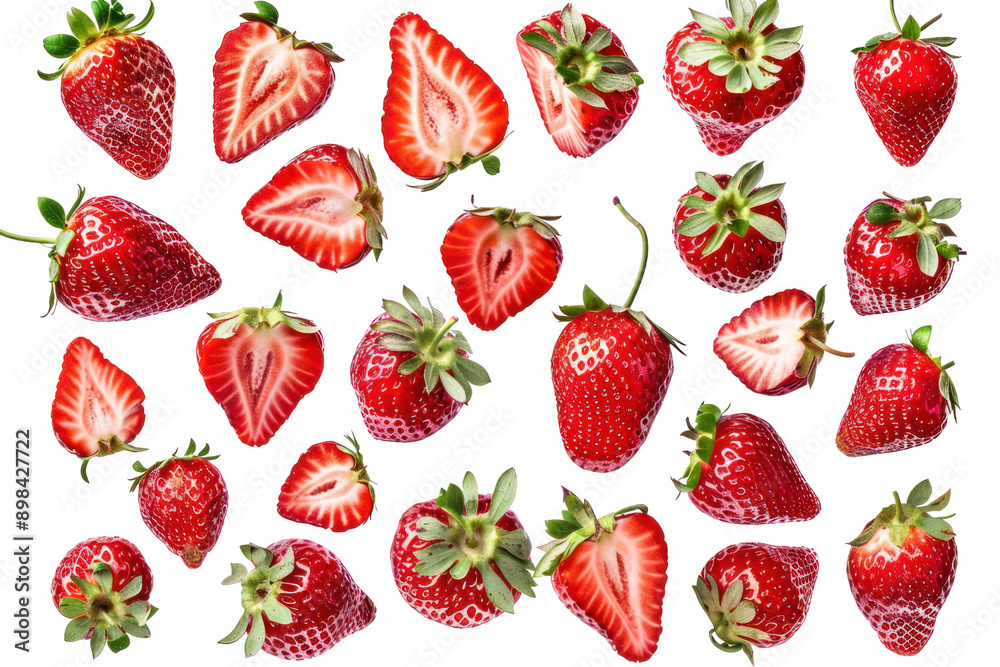 Fresh red strawberries isolated on white background. Fresh red strawberries isolated on white background.
