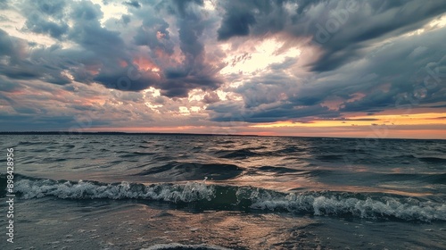 Dramatic sunset sky over the Baltic Sea