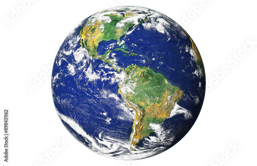 Fototapeta Naklejka Na Ścianę i Meble -  Blue planet earth isolated on transparent background. Elements of this image furnished by NASA
