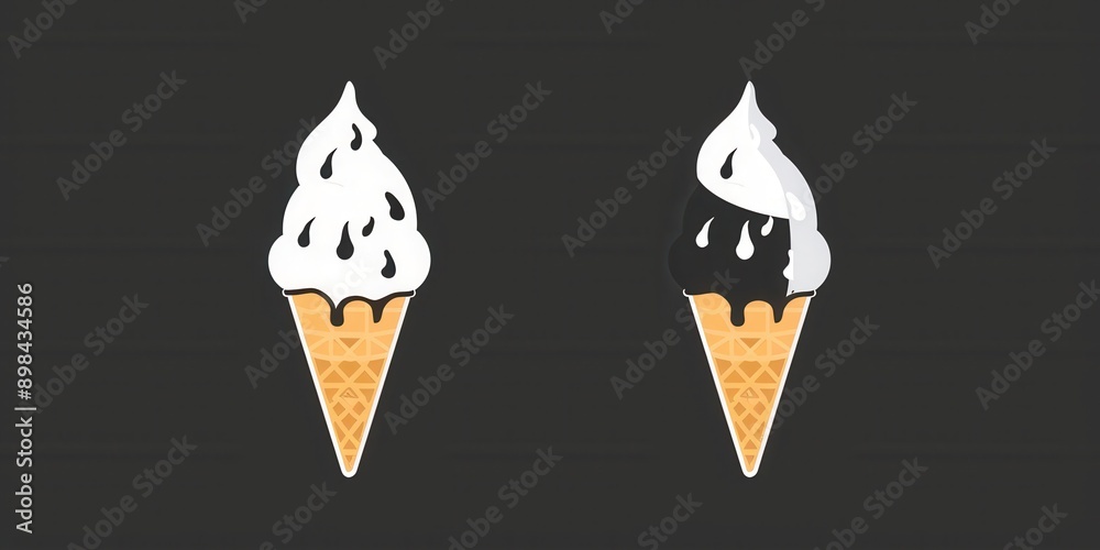 Vector illustration of tasty cone ice cream. Vector illustration of tasty cone ice cream.