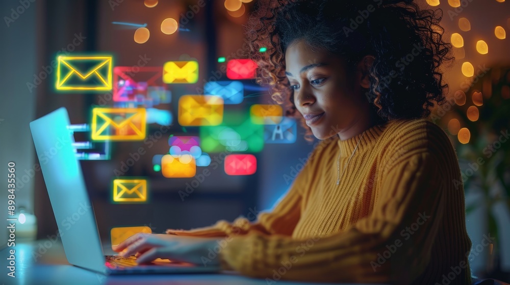 Digital Marketer Analyzing Customer Segmentation Data with Vibrant Colors and Realistic Depth of Field Digital Marketer Analyzing Customer Segmentation Data with Vibrant Colors and Realistic Depth of Field