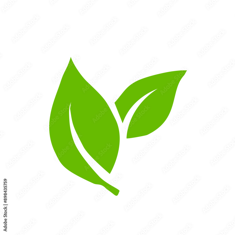 Green leaf icons. Leaves icon. Leaves of trees and plants. Vector illustration. Green leaf icons. Leaves icon. Leaves of trees and plants. Vector illustration.