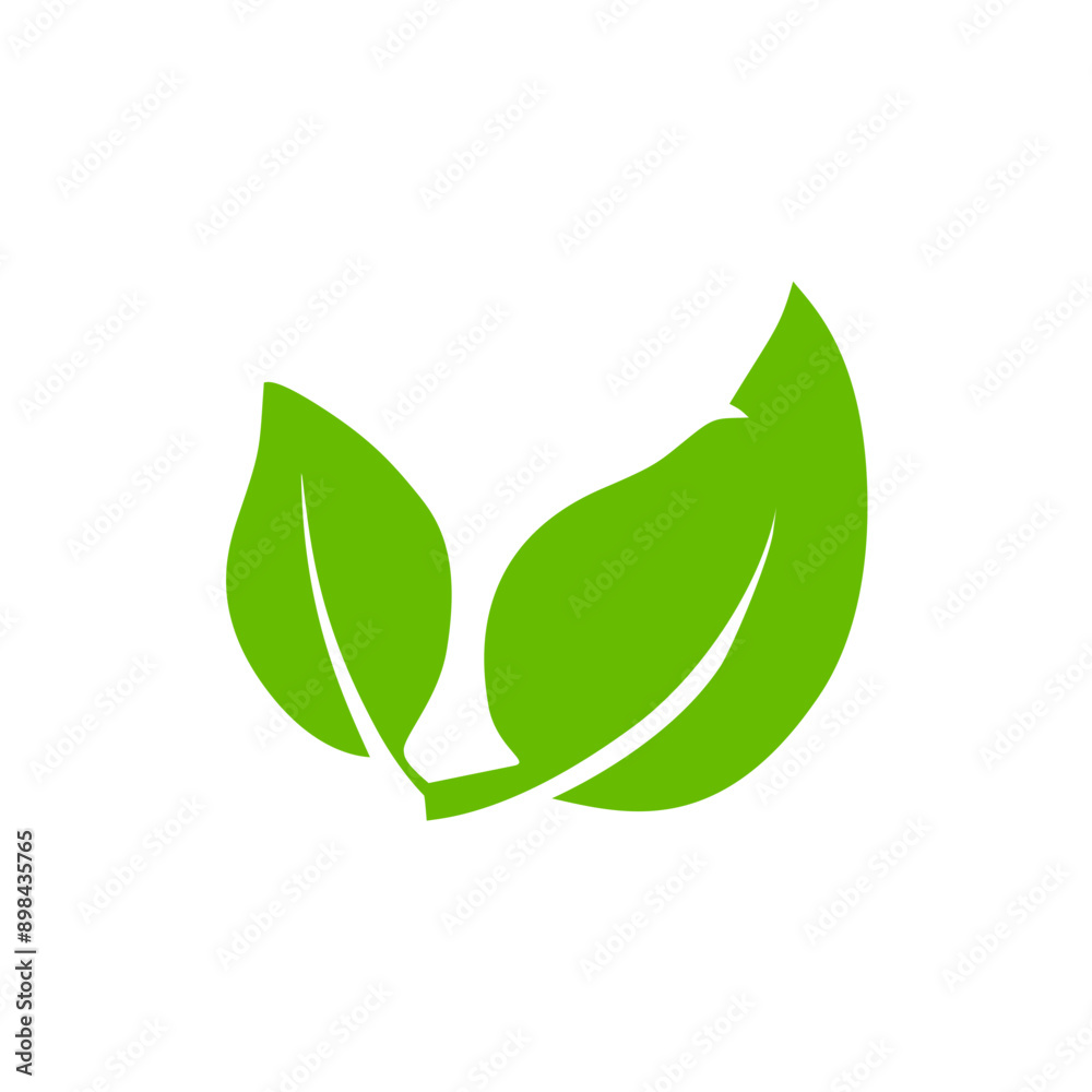 Green leaf icons. Leaves icon. Leaves of trees and plants. Vector illustration. Green leaf icons. Leaves icon. Leaves of trees and plants. Vector illustration.