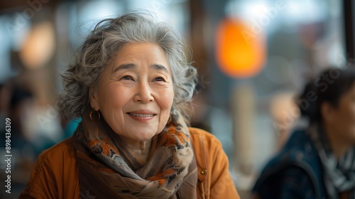 Wallpaper Mural Graceful Maturity: An Inspiring Asian Woman's Smile Torontodigital.ca