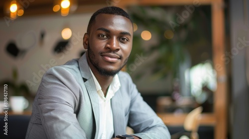 Confident Young Professional Smiling in Office