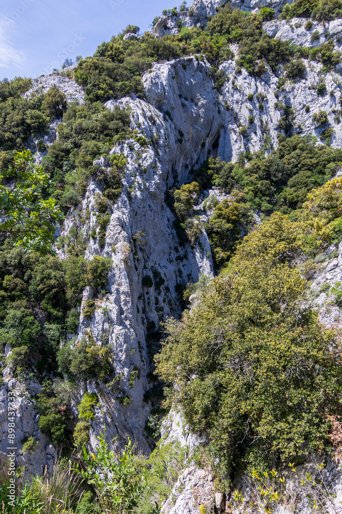 Impressive view of the Galamus gorges in France. Impressive view of the Galamus gorges in France.