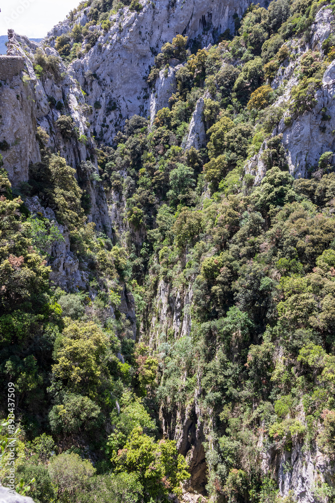 Impressive view of the Galamus gorges in France. Impressive view of the Galamus gorges in France.