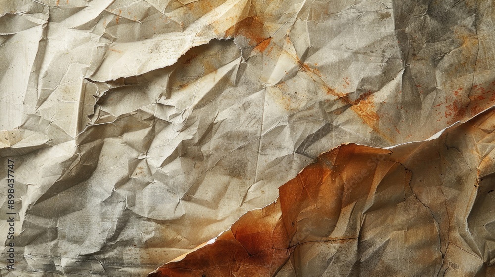 Fototapeta premium Folds and patterns of ancient torn canvas