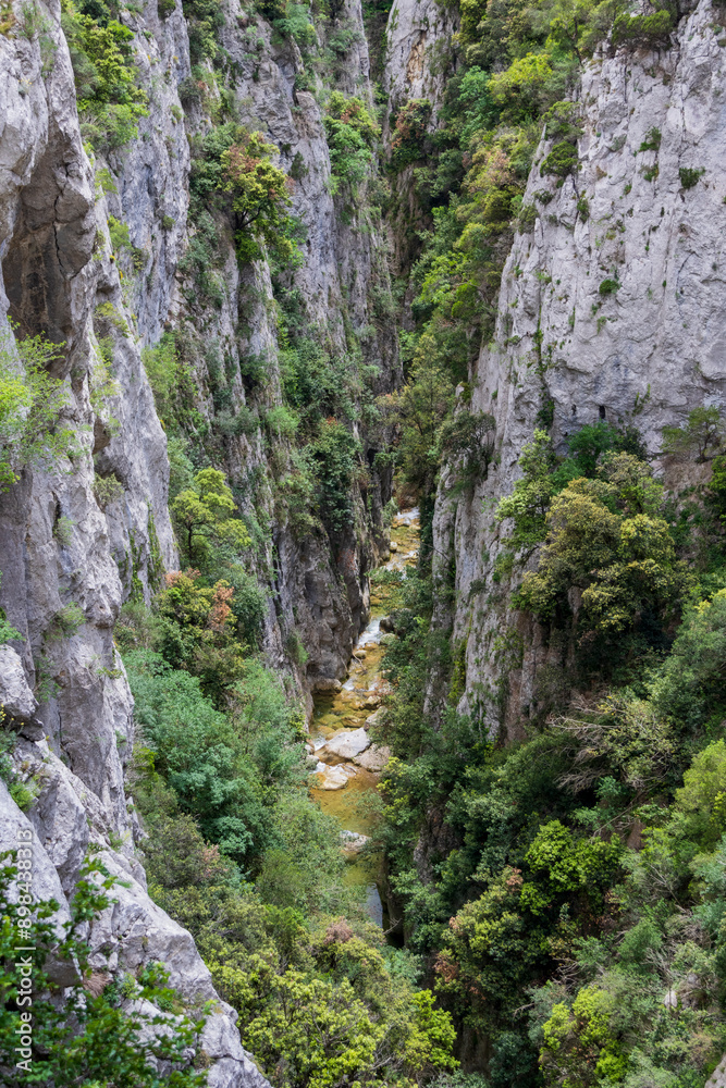 Impressive view of the Galamus gorges in France. Impressive view of the Galamus gorges in France.
