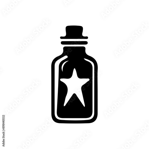 Mystical witch poison, magic poison, bottle, poison, Magic Celestial Silhouette Tattoo design.
