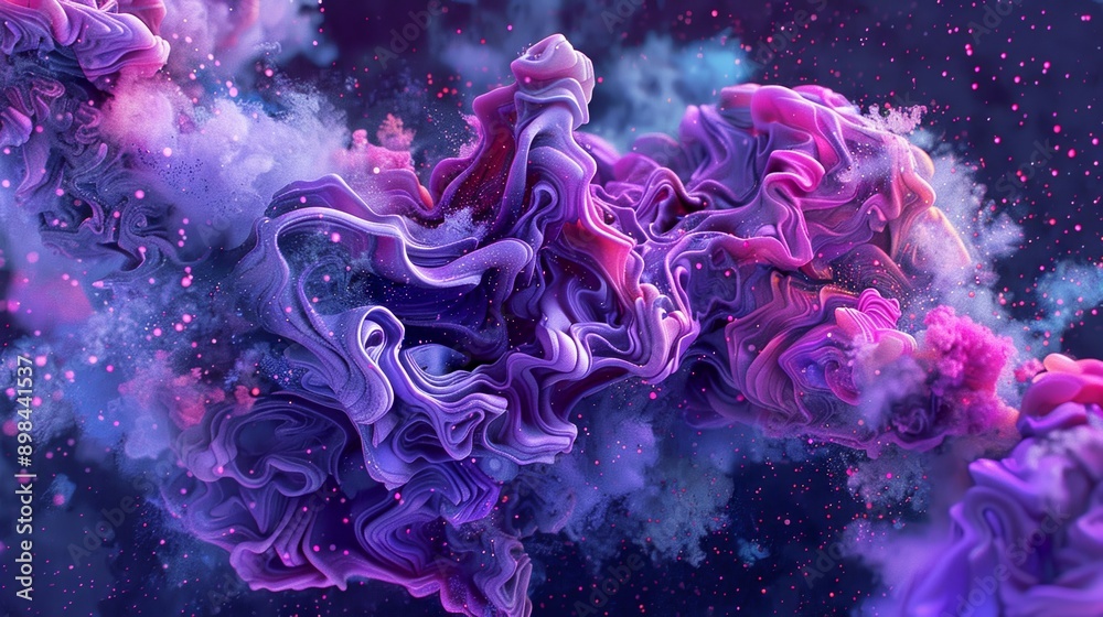 Abstract background showing swirling purple smoke forming intricate patterns Abstract background showing swirling purple smoke forming intricate patterns