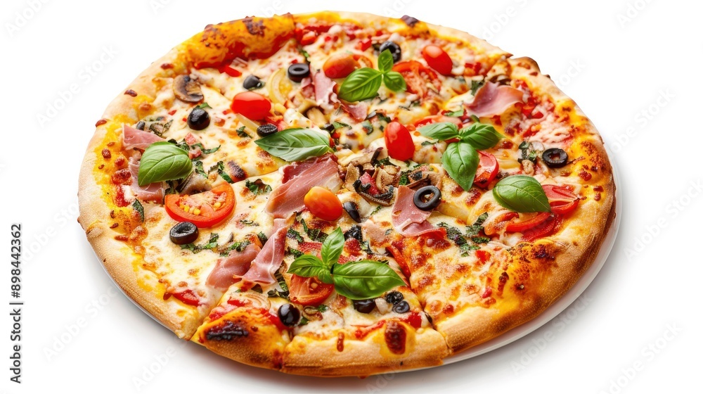 Italian cuisine, menu, and recipe Homemade meat, cheese, vegetables, etc. It adds flavor and moisture to the pizza. isolated on a white or transparent background, top view Italian cuisine, menu, and recipe Homemade meat, cheese, vegetables, etc. It adds flavor and moisture to the pizza. isolated on a white or transparent background, top view