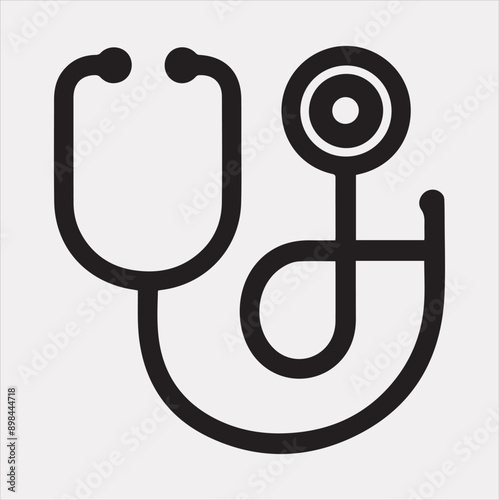 The stethoscope symbol health logo silhouette vector on a white background